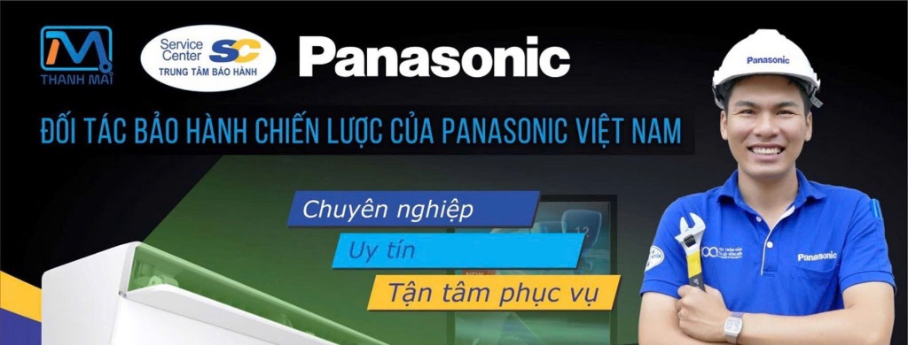 Bảng hiệu dịch vụ Panasonic tại trung tâm Thanh Mai